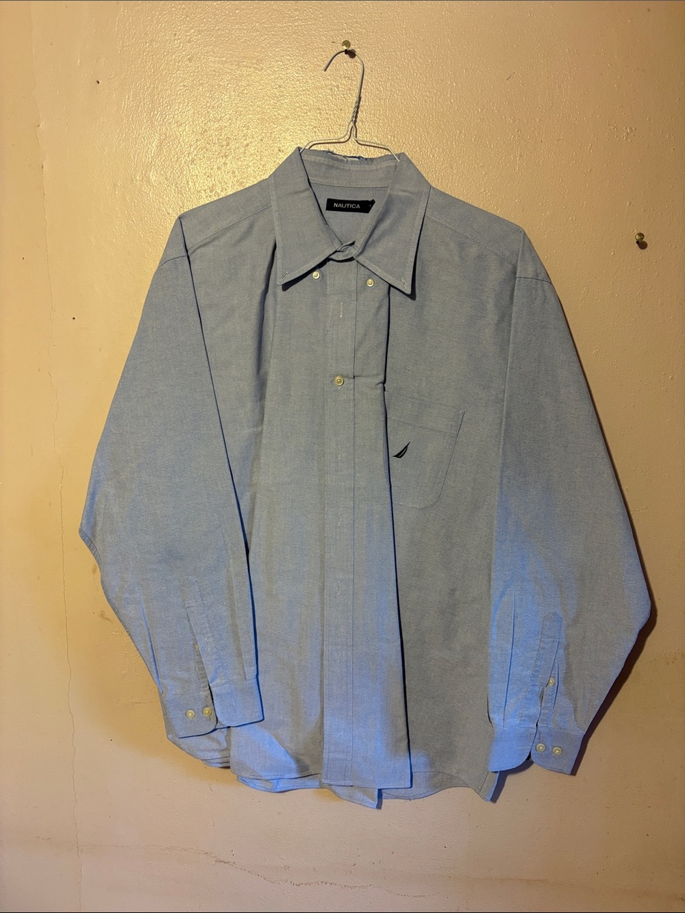 Nautica Men's Sky Blue Button-Down Dress Shirt